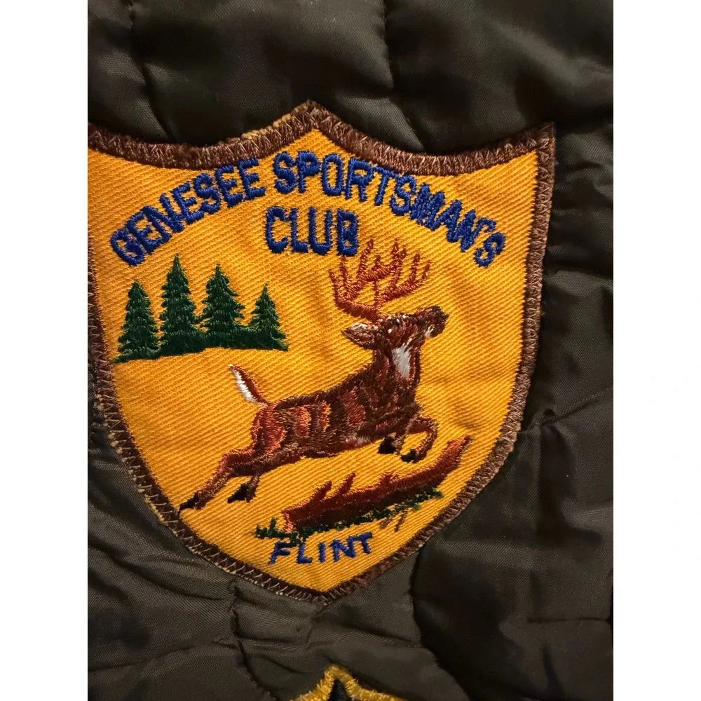 Mason Chippewa Falls Quilted Hunting Vest Brown Michigan Patches Kids‎ L VTG